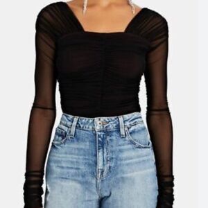 A.L.C. Jackie Ruched Top Black Size XS